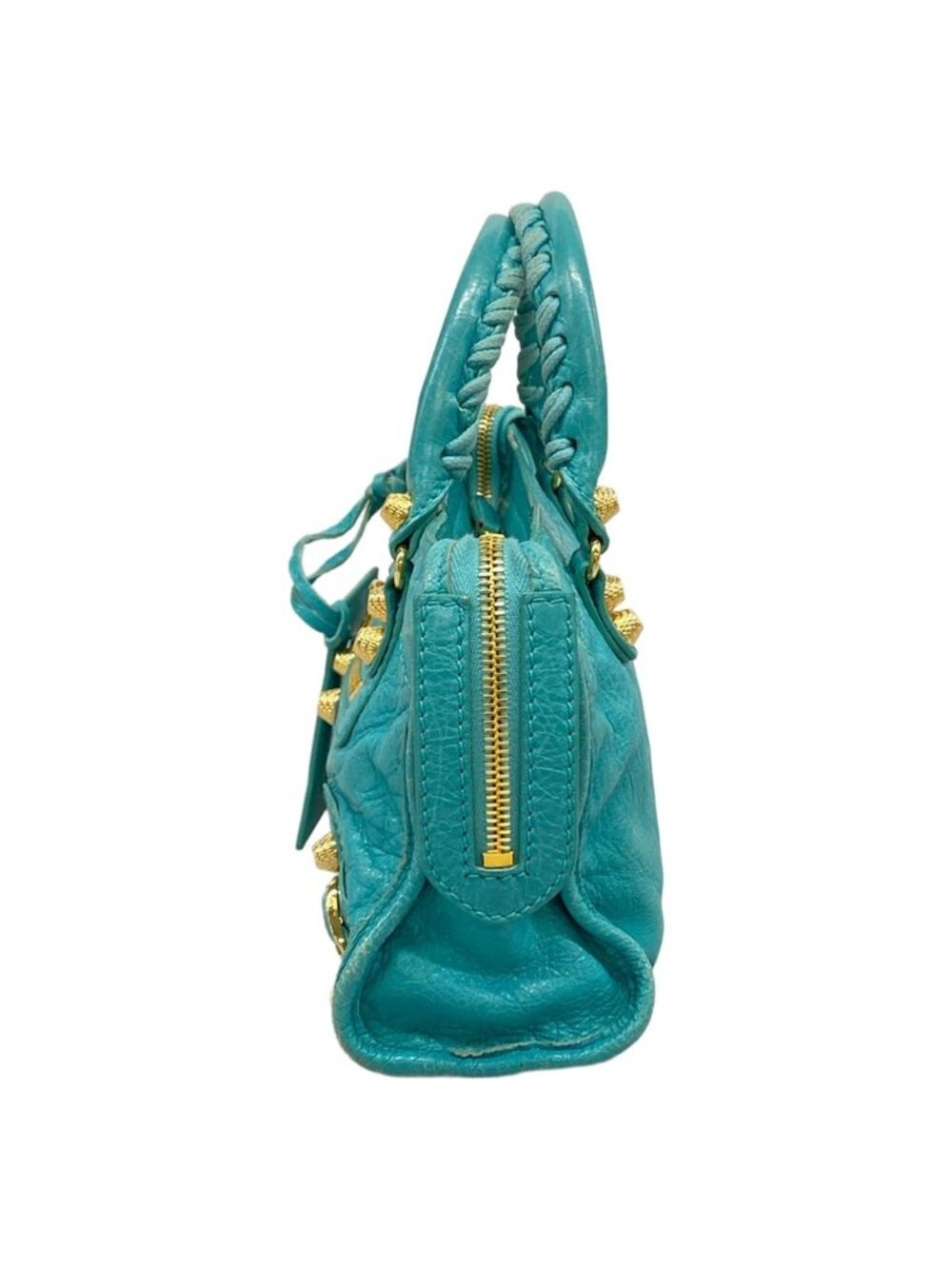 Balenciaga Handbag the Giant Mini City Blue Green Leather - Picture 4 of 15
